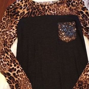 Leopard Top Black